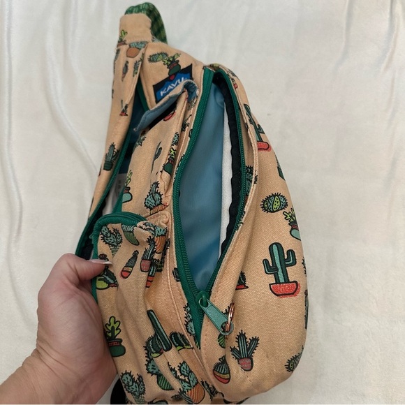 KAVU mini rope bag prickle perfect Cactus Print Sling Bag Tan Green 51240 main image 4